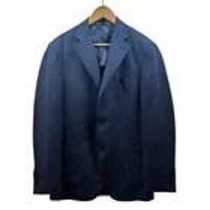 Canali Kei Unstructured Sport Coat Blazer Men 40R Blue Micro Dot Wool Silk Italy